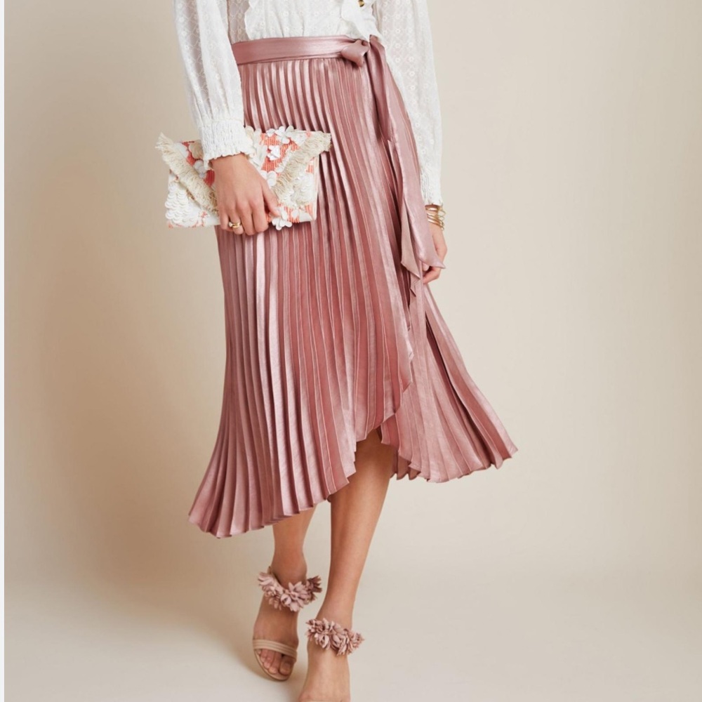 Anthro Maeve Paulina pleated midi skirt, size 14, new